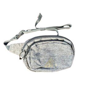 ADIDAS Grey Charcoal Space Dye Zipper Fanny Pack Crossbody Bag